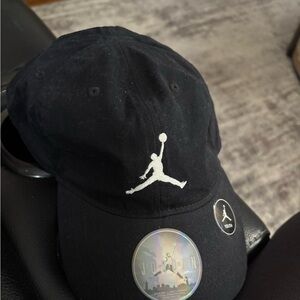 Jordan Black and White Logo Cap youth size